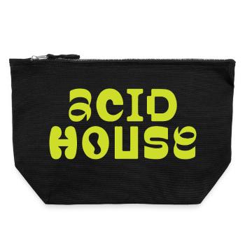 Acid House Musik-Logo-Design - Canvas Reißverschluss-Täschchen (22 x 23 cm) - Schwarz - Vorne