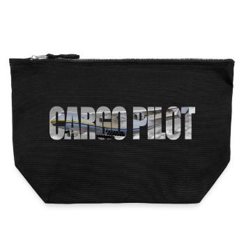 Pilote cargo An-225 - Pochette zippée en toile 22 x 23 cm - noir - Devant