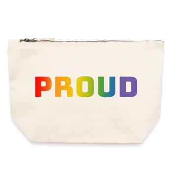 Regenbogen proud weiss - Canvas Reißverschluss-Täschchen (22 x 23 cm) - Naturweiß - Vorne