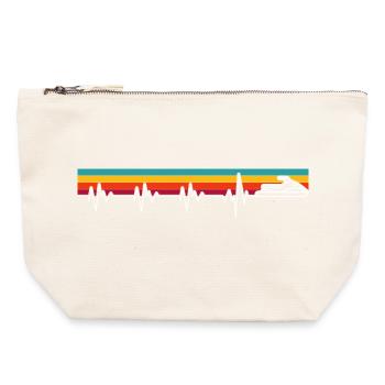 Pouls du jet ski de mer - Pochette zippée en toile 22 x 23 cm - blanc naturel - Devant
