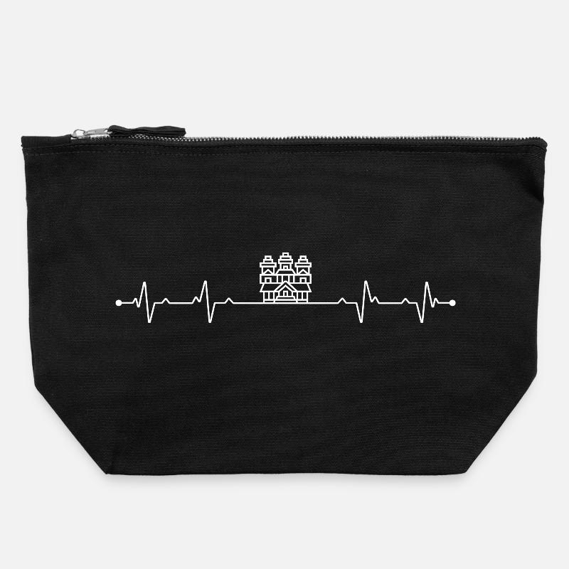 Heartbeat Angkor archaeological - Canvas Zip Pouch 22 x 23 cm - black