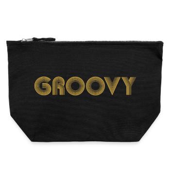 GROOVY Funk - Canvas Zip Pouch 22 x 23 cm - black - Front