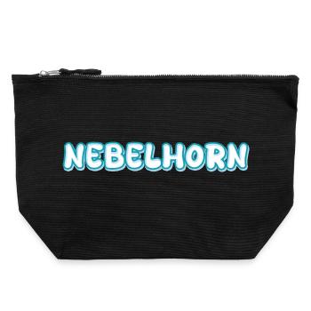 Nebelhorn Schriftzug - Canvas Reißverschluss-Täschchen (22 x 23 cm) - Schwarz - Vorne
