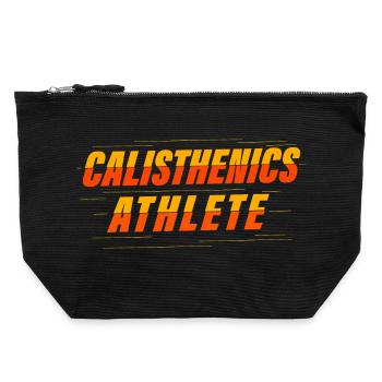 Calisthenics Athlete Motiv - Canvas Reißverschluss-Täschchen (22 x 23 cm) - Schwarz - Vorne