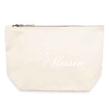 Alessia embellished white - Canvas Zip Pouch 22 x 23 cm - nature - Front