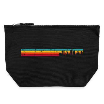 Liverpool skyline rétro - Pochette zippée en toile 22 x 23 cm - noir - Devant