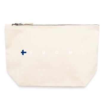 Drapeau Suomi - Pochette zippée en toile 22 x 23 cm - blanc naturel - Devant