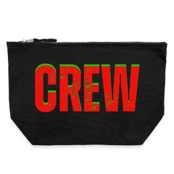 Équipage rouge vert - Pochette zippée en toile 22 x 23 cm - noir - Devant