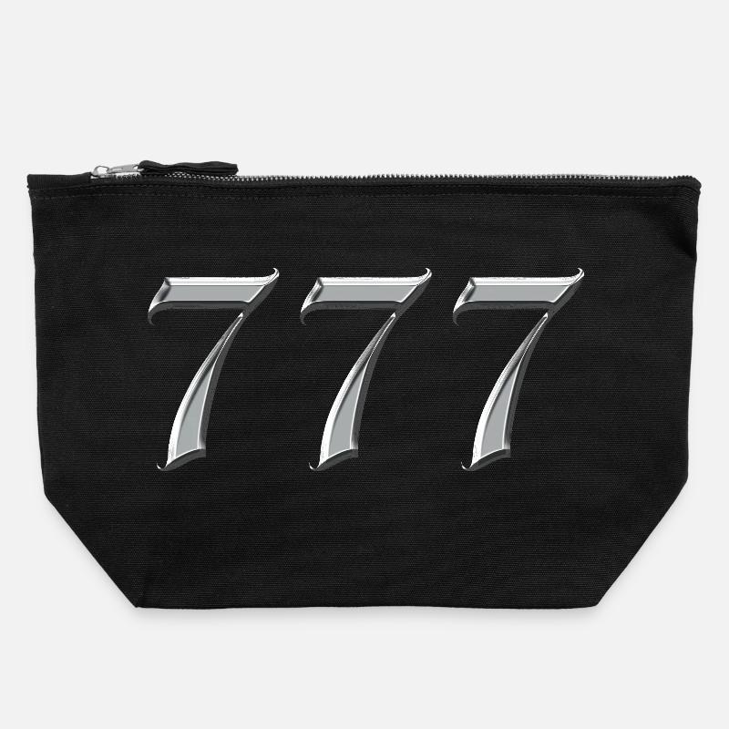 Engel Nummer 777 Glück - Canvas Reißverschluss-Täschchen (22 x 23 cm) - Schwarz