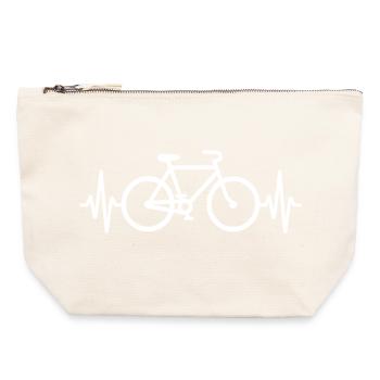 Fahrrad Herzschlag Puls Radsport EKG - Canvas Reißverschluss-Täschchen (22 x 23 cm) - Naturweiß - Vorne
