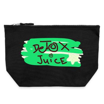 Detox juice text - Canvas Zip Pouch 22 x 23 cm - black - Front