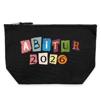 Abitur 2026 - Canvas Reißverschluss-Täschchen (22 x 23 cm) - Schwarz - Vorne