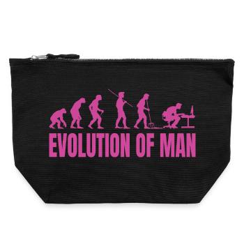 Evolution of Man Programmierer Informatik pink - Canvas Reißverschluss-Täschchen (22 x 23 cm) - Schwarz - Vorne