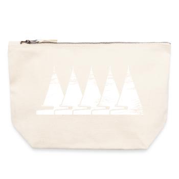 Segelschiff Zeichnung - Canvas Reißverschluss-Täschchen (22 x 23 cm) - Naturweiß - Vorne