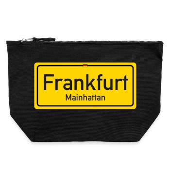 Enseigne de nom de lieu de Francfort - Pochette zippée en toile 22 x 23 cm - noir - Devant