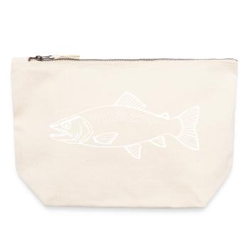 Fisch Forelle Angler T-shirt Geschenk Angler - Canvas Reißverschluss-Täschchen (22 x 23 cm) - Naturweiß - Vorne