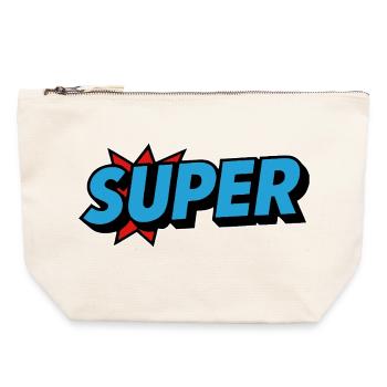 Super Retro oldschool Schriftzug - Canvas Reißverschluss-Täschchen (22 x 23 cm) - Naturweiß - Vorne
