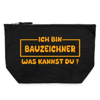 Gift for draftsman - Canvas Zip Pouch 22 x 23 cm - black - Front