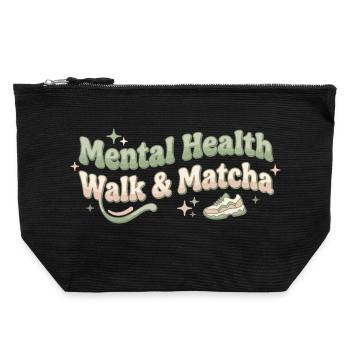 Matcha Walk Tee Spaziergang Trend Grüntee - Canvas Reißverschluss-Täschchen (22 x 23 cm) - Schwarz - Vorne