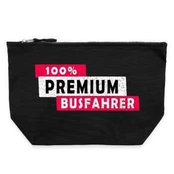 100% Premium Busfahrer Design / Geschenkidee - Canvas Reißverschluss-Täschchen (22 x 23 cm) - Schwarz - Vorne