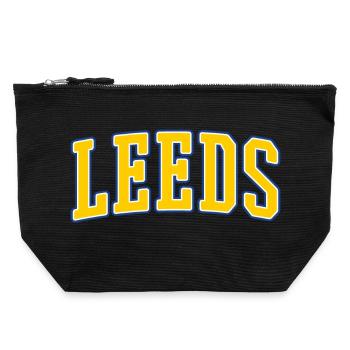 Leeds College Lettering - Canvas Zip Pouch 22 x 23 cm - black - Front