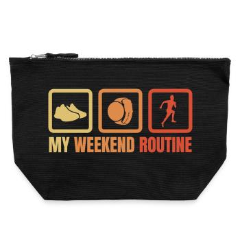 Runner Weekend Routine - Canvas Zip Pouch 22 x 23 cm - black - Front