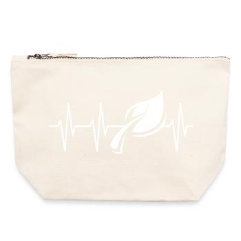 heartbeat, green, leaf, forest, icon, pulse, graphic - Canvas Zip Pouch 22 x 23 cm - nature - Front