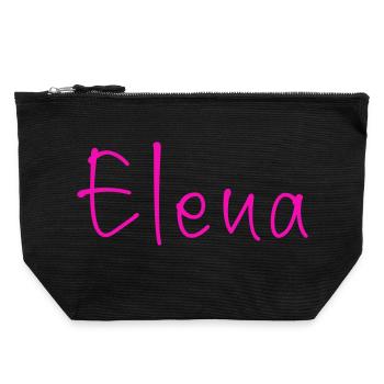 Elena - Canvas Zip Pouch 22 x 23 cm - black - Front