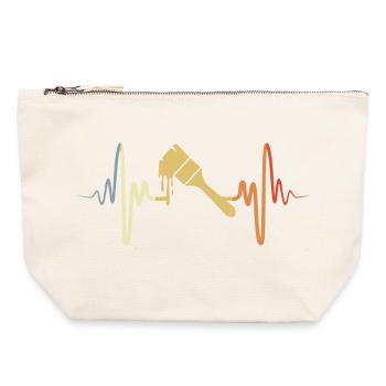 Vintage Malerbürste - Canvas Reißverschluss-Täschchen (22 x 23 cm) - Naturweiß - Vorne