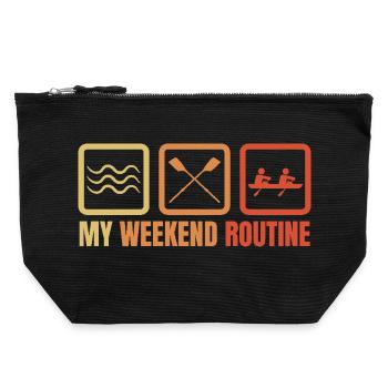 Rower Weekend Routine - Canvas Zip Pouch 22 x 23 cm - black - Front