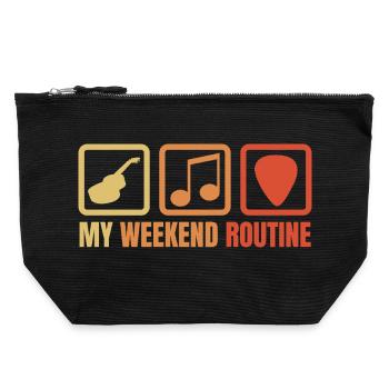 Guitarist Weekend Routine - Canvas Zip Pouch 22 x 23 cm - black - Front