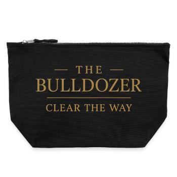 The Bulldozer – Edles Goldlogo Design - Canvas Reißverschluss-Täschchen (22 x 23 cm) - Schwarz - Vorne