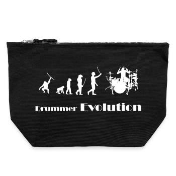Evolution Drummer - Canvas Reißverschluss-Täschchen (22 x 23 cm) - Schwarz - Vorne