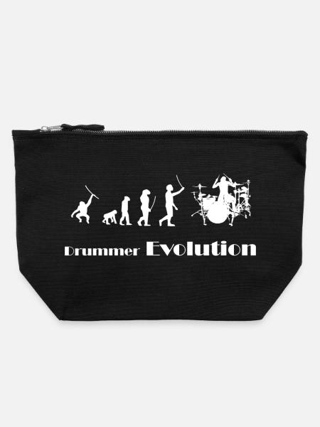 Evolution Drummer - Canvas Reißverschluss-Täschchen (22 x 23 cm) - Schwarz