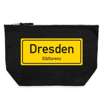 Dresden Ortsname Deutschland - Canvas Reißverschluss-Täschchen (22 x 23 cm) - Schwarz - Vorne