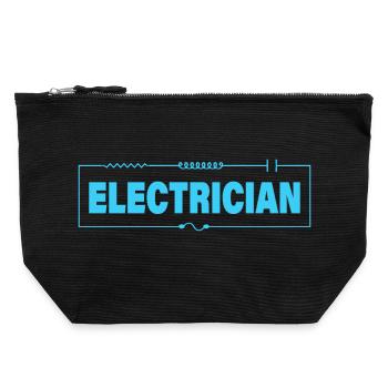 ÉLECTRICIEN - Pochette zippée en toile 22 x 23 cm - noir - Devant