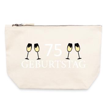 75.Geburtstag 75 Jahre - Canvas Reißverschluss-Täschchen (22 x 23 cm) - Naturweiß - Vorne