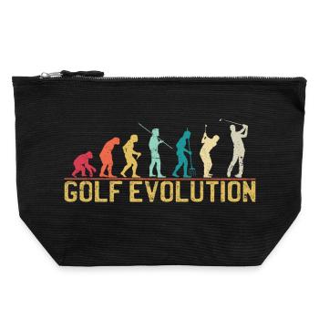 Golf Evolution Silhouette Design - Canvas Reißverschluss-Täschchen (22 x 23 cm) - Schwarz - Vorne