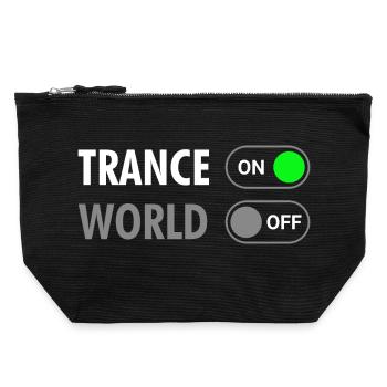 Trance On World Off - Rave Style - Canvas Zip Pouch 22 x 23 cm - black - Front