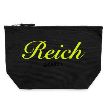 Reich geboren - Canvas Reißverschluss-Täschchen (22 x 23 cm) - Schwarz - Vorne