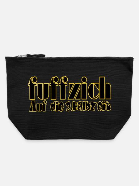 Fuffzich Neon Outline Schrift - Canvas Reißverschluss-Täschchen (22 x 23 cm) - Schwarz