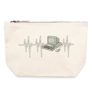 Ordinateur Heartbeat - Pochette zippée en toile 22 x 23 cm - blanc naturel - Devant
