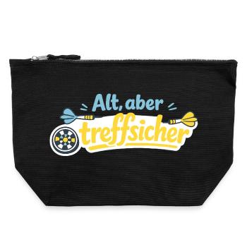 Alt, aber trefflich – Retro Darts - Canvas Reißverschluss-Täschchen (22 x 23 cm) - Schwarz - Vorne