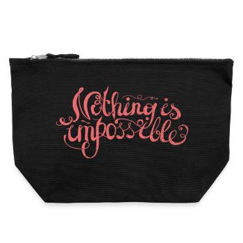 Nothing is impossible - Canvas Zip Pouch 22 x 23 cm - black - Front