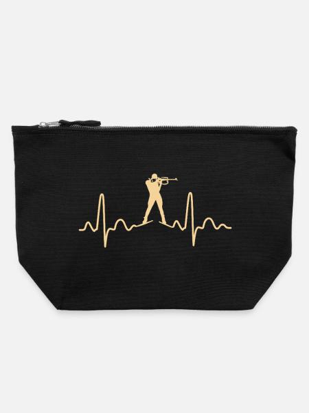 Biathlon Biathlet - Canvas Reißverschluss-Täschchen (22 x 23 cm) - Schwarz