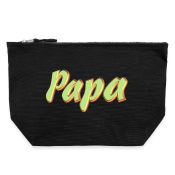 Pet Name Dad 3D Style - Canvas Zip Pouch 22 x 23 cm - black - Front