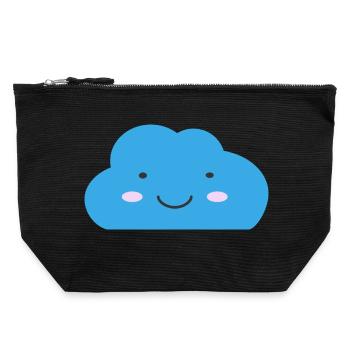 Kawaii Cloud - Canvas Zip Pouch 22 x 23 cm - black - Front