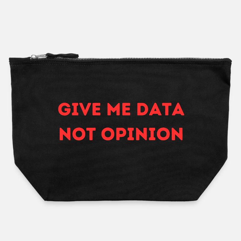 Give Me Data Not Opinion – Nerd Data Science Shirt - Canvas Zip Pouch 22 x 23 cm - black