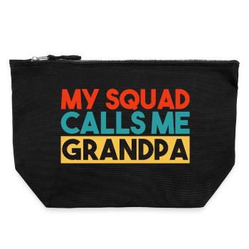 My Squad Calls Me Grandpa Retro Colorful Slogan - Canvas Zip Pouch 22 x 23 cm - black - Front
