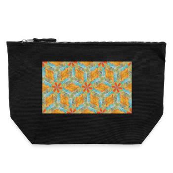 Marée d’automne kaléidoscope - Pochette zippée en toile 22 x 23 cm - noir - Devant